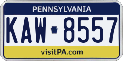 PA license plate KAW8557
