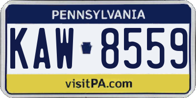 PA license plate KAW8559