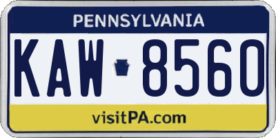PA license plate KAW8560