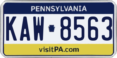 PA license plate KAW8563