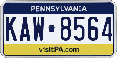 PA license plate KAW8564