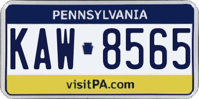 PA license plate KAW8565