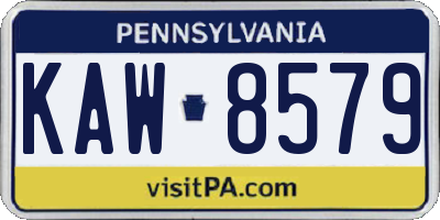 PA license plate KAW8579