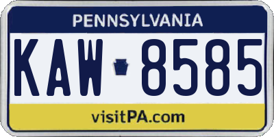 PA license plate KAW8585