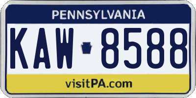 PA license plate KAW8588