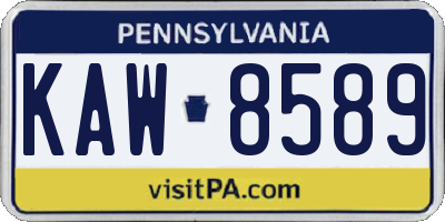 PA license plate KAW8589