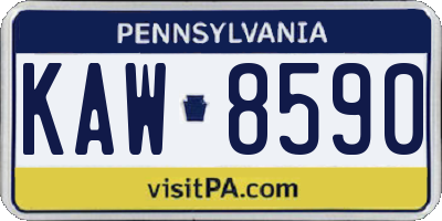 PA license plate KAW8590