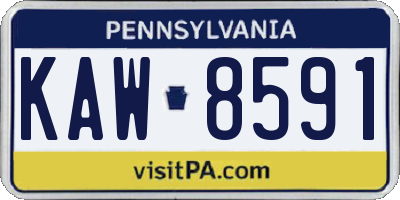 PA license plate KAW8591