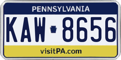 PA license plate KAW8656