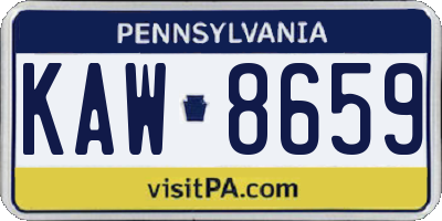 PA license plate KAW8659