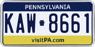 PA license plate KAW8661