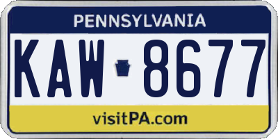 PA license plate KAW8677