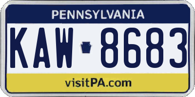 PA license plate KAW8683