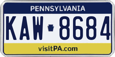 PA license plate KAW8684