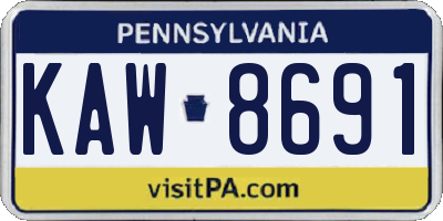 PA license plate KAW8691