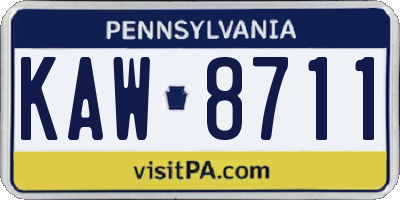 PA license plate KAW8711