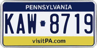 PA license plate KAW8719