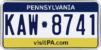 PA license plate KAW8741
