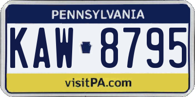 PA license plate KAW8795
