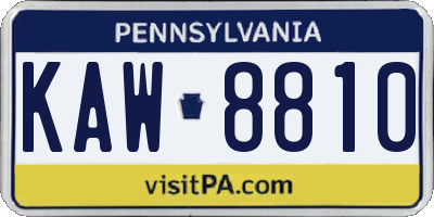 PA license plate KAW8810
