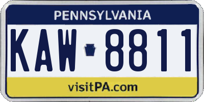 PA license plate KAW8811