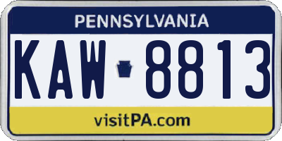 PA license plate KAW8813