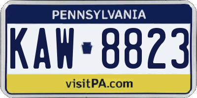 PA license plate KAW8823