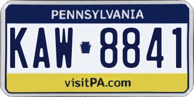 PA license plate KAW8841