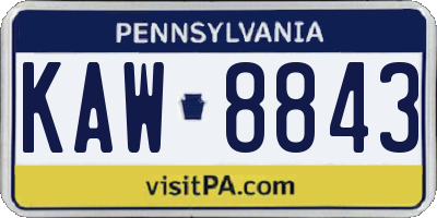 PA license plate KAW8843
