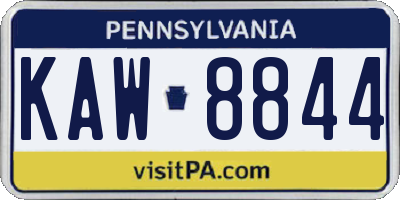 PA license plate KAW8844