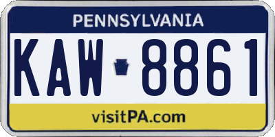 PA license plate KAW8861