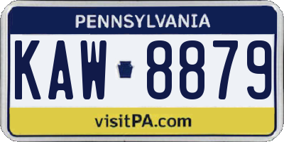 PA license plate KAW8879