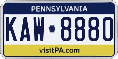 PA license plate KAW8880