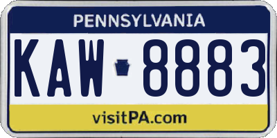 PA license plate KAW8883