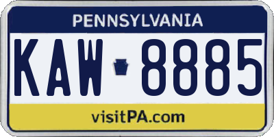 PA license plate KAW8885