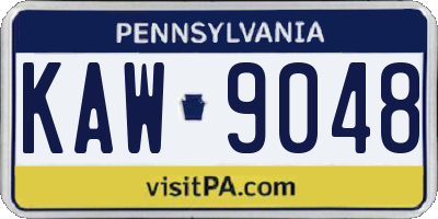 PA license plate KAW9048