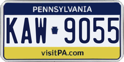 PA license plate KAW9055
