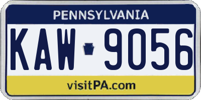 PA license plate KAW9056