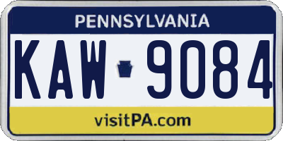 PA license plate KAW9084