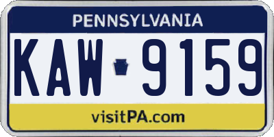 PA license plate KAW9159