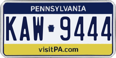 PA license plate KAW9444