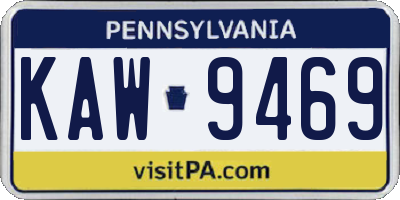 PA license plate KAW9469