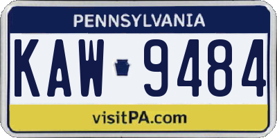 PA license plate KAW9484