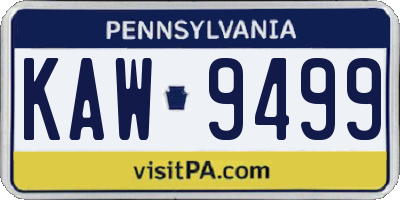 PA license plate KAW9499