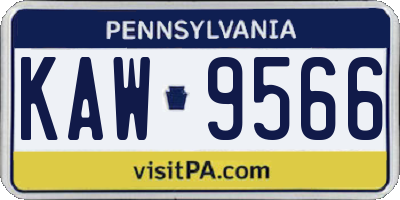 PA license plate KAW9566