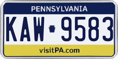 PA license plate KAW9583
