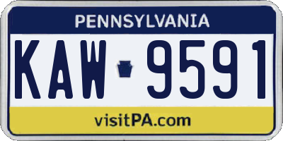 PA license plate KAW9591