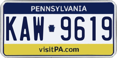 PA license plate KAW9619