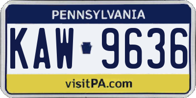 PA license plate KAW9636