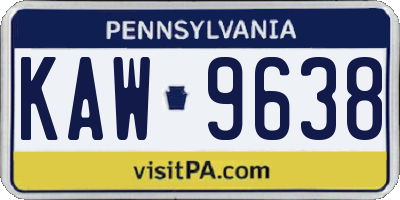PA license plate KAW9638